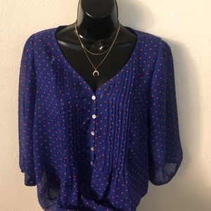 women’s Cheer Chiffon polka dot top blouse